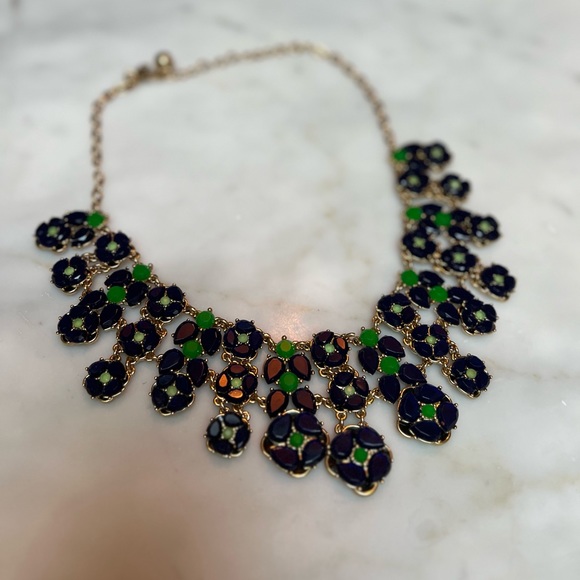 KATE SPADE Izu Blue Petals Statement Necklace EUC - Picture 2 of 10